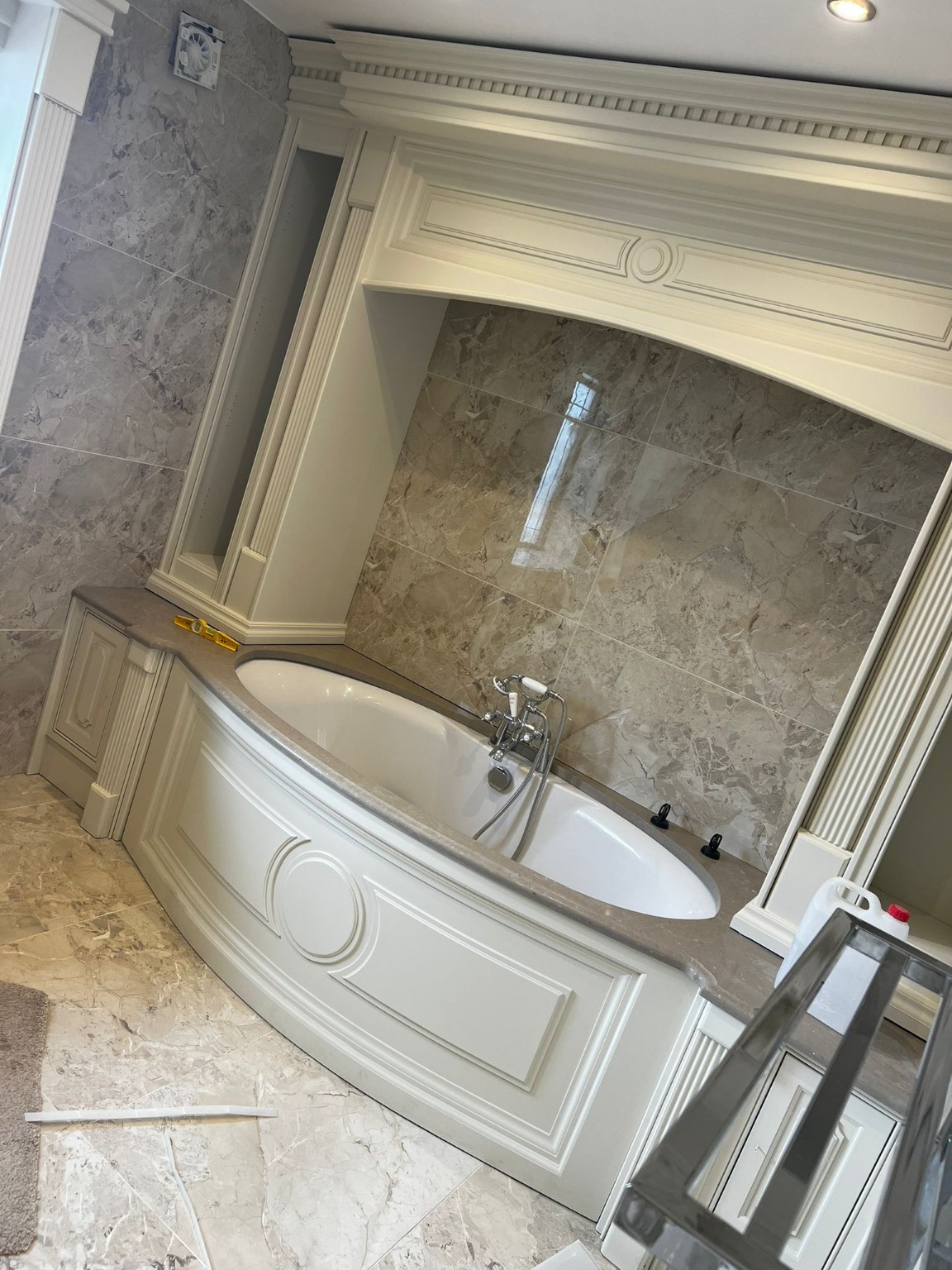 Bespoke bathroom surround after finishing