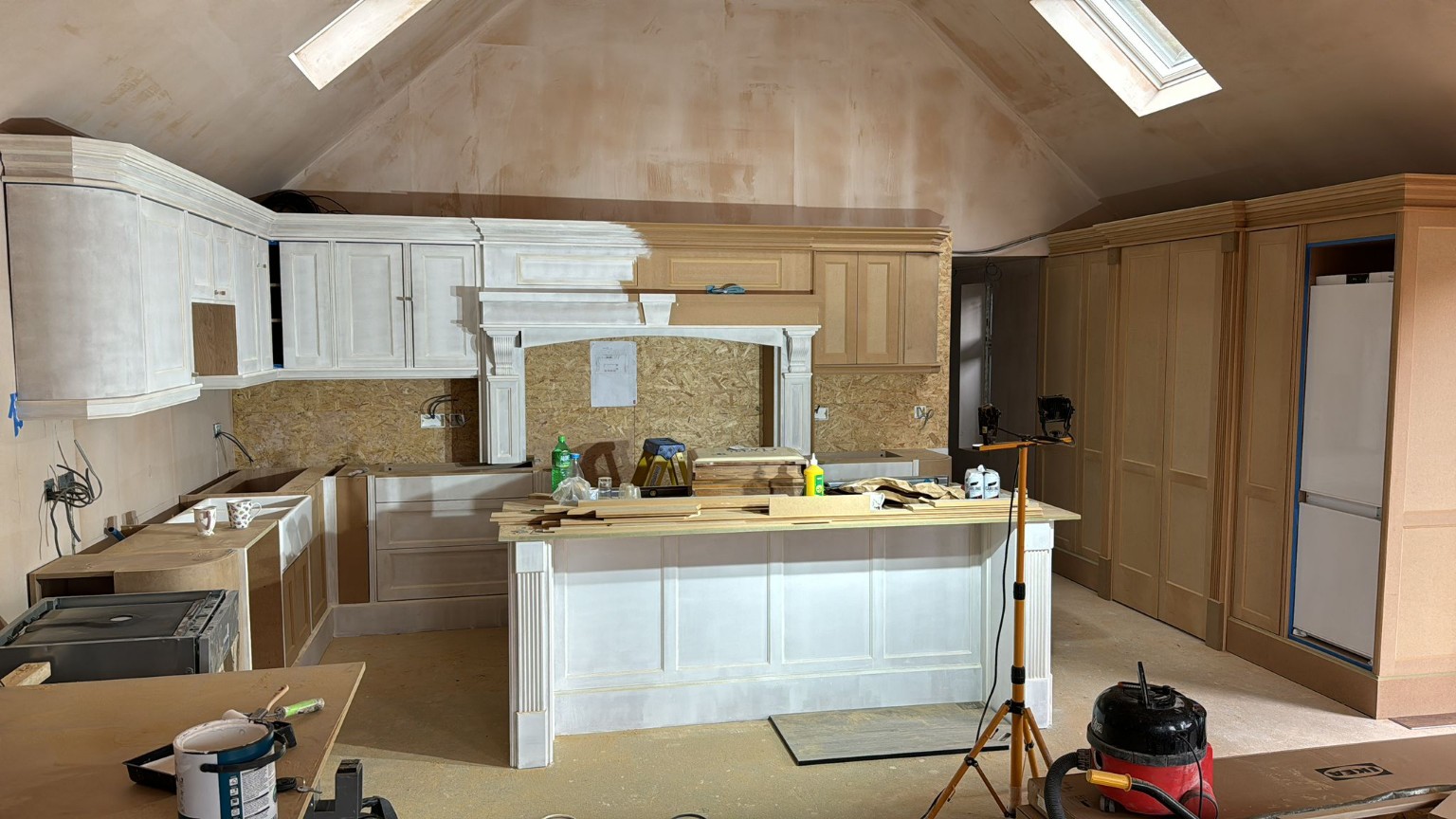 Kitchen cabinetry before finishing